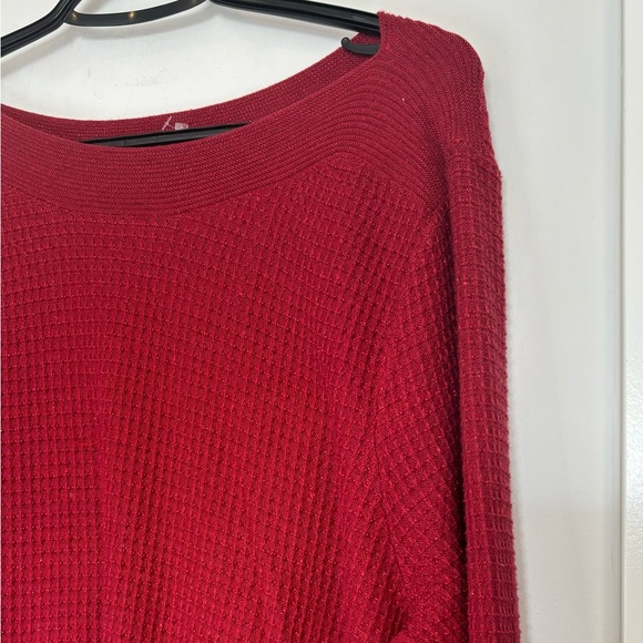 ❣️SOLD❣️ Northern Reflections Gorgeous Red Sparkle Fine Knit Sweater Top - Picture 6 of 11
